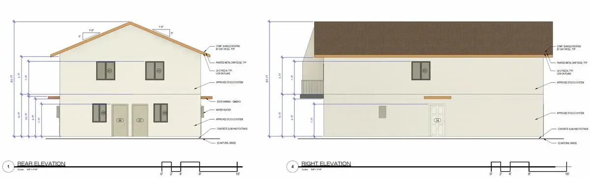 A flexible two-story option. exterior elevation drawing